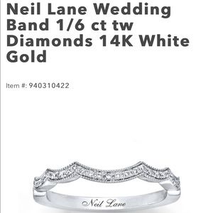 ✅ SOLD - Neil Lane 14k White gold Band 1/6 ct tw
